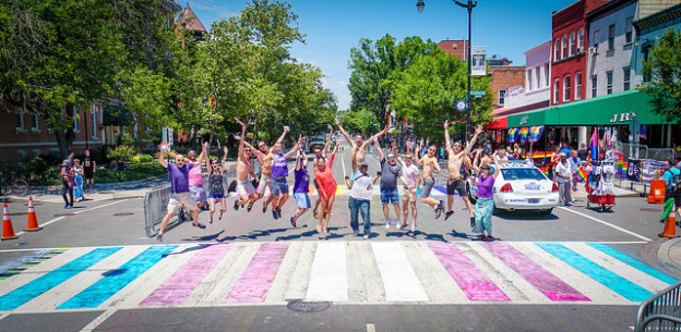 Transgender sidewalk celebration
